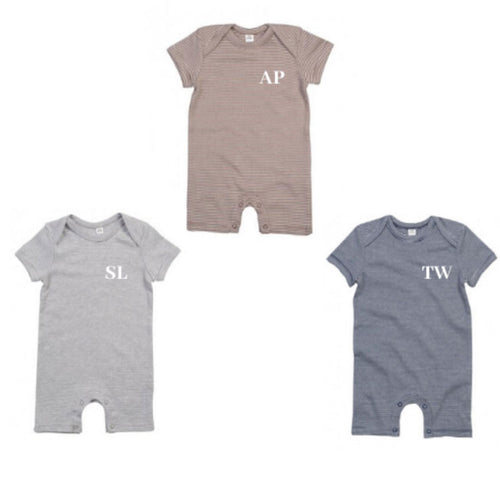 Embroidered Striped Summer Romper