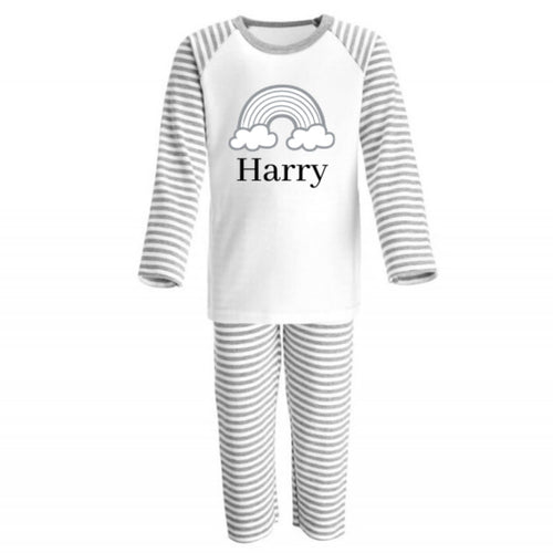 Grey Striped Rainbow Pyjamas