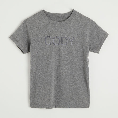 Embroidered Grey Mono T-shirt