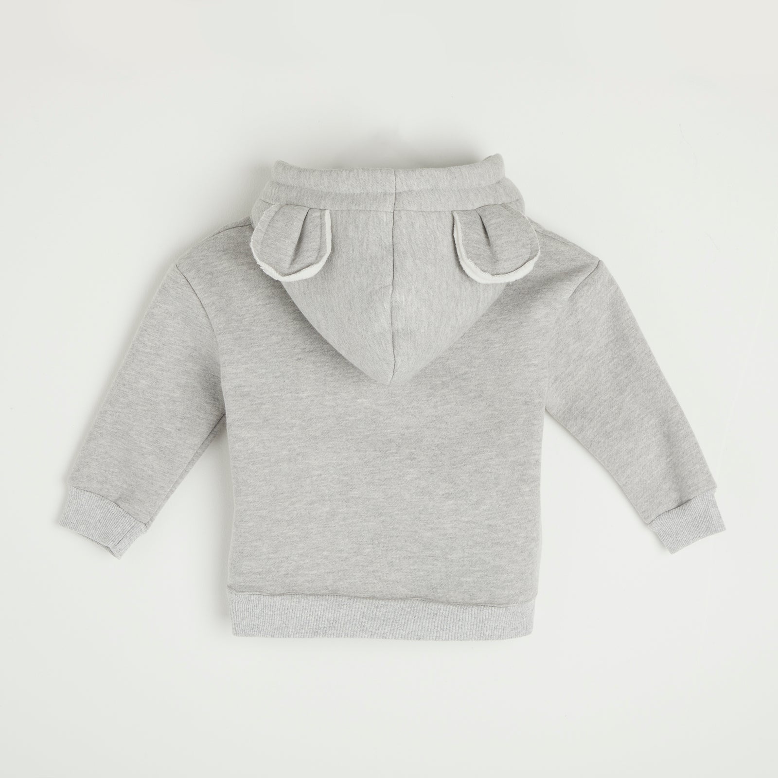 Embroidered Grey Bunny Ear Hoodie