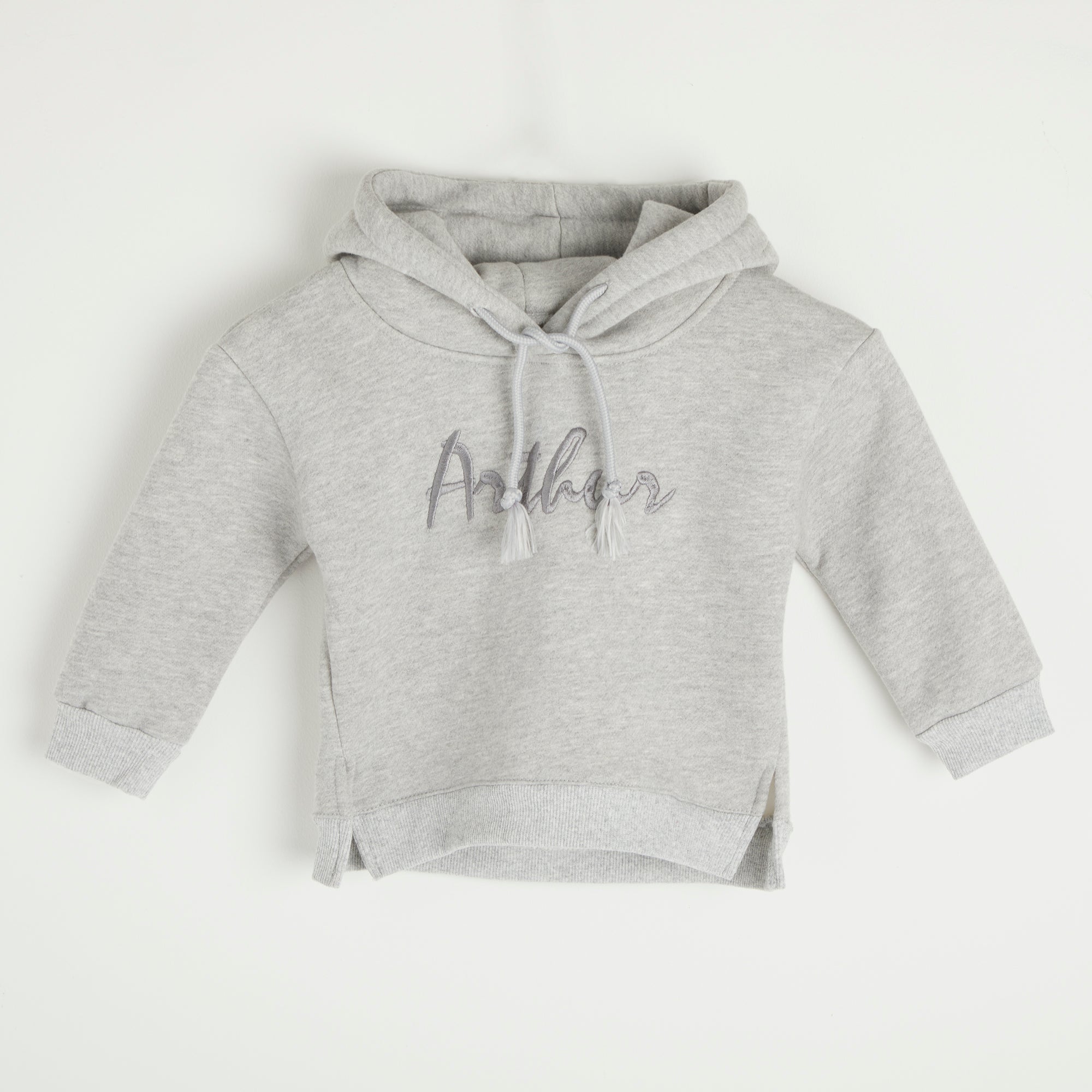 Embroidered Grey Bunny Ear Hoodie