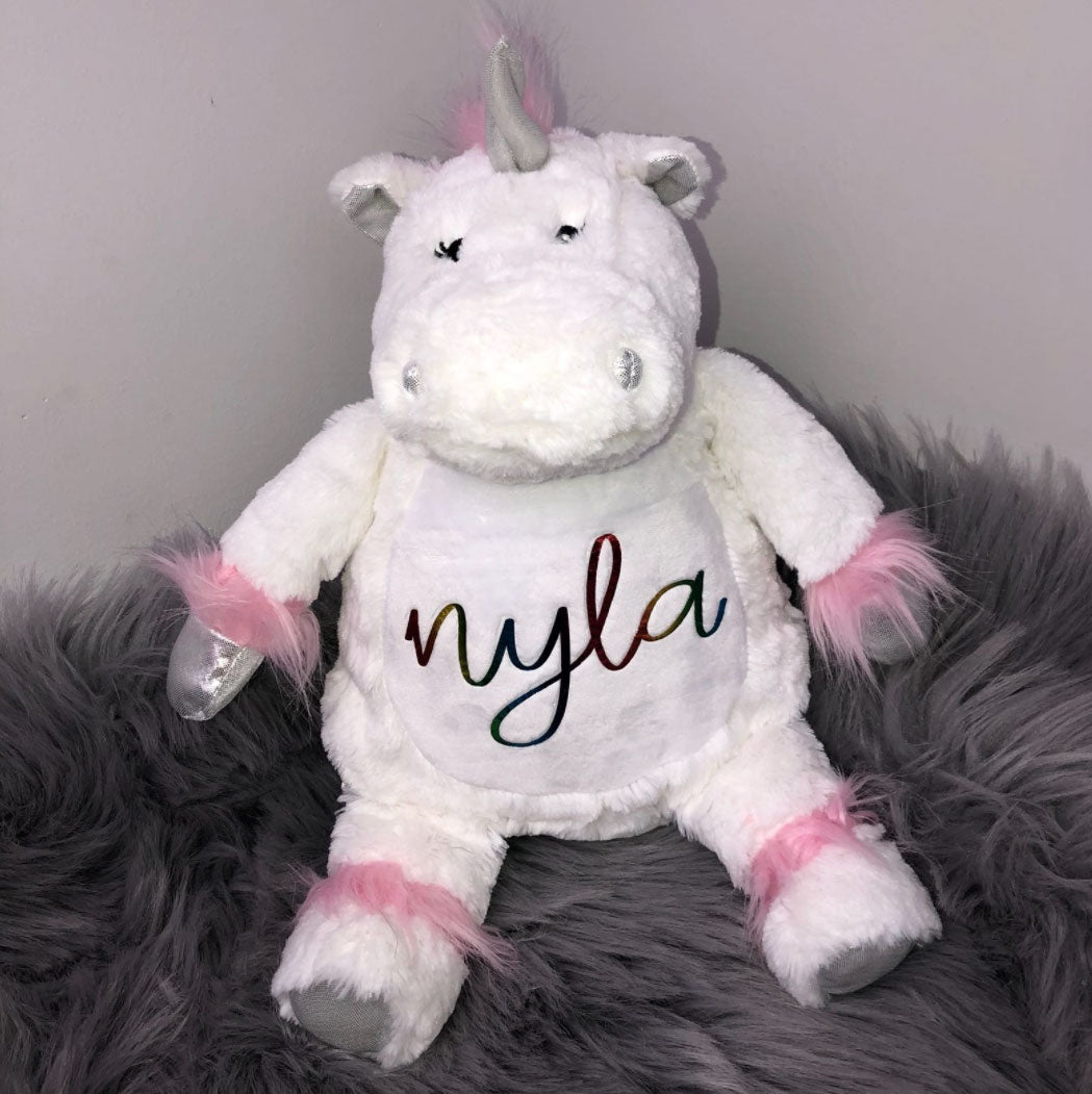 Personalised White Unicorn Soft Toy