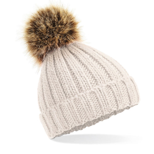 Oatmeal Pom Pom Hat