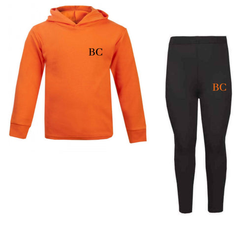 Personalised Orange & Black Hooded Lounge Set