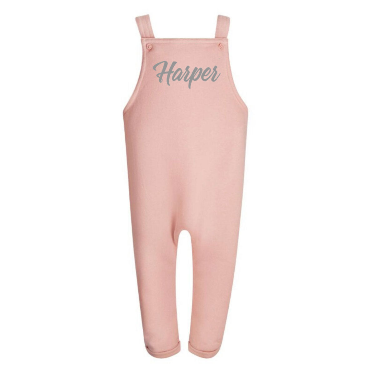 Personalised Peach Dungarees