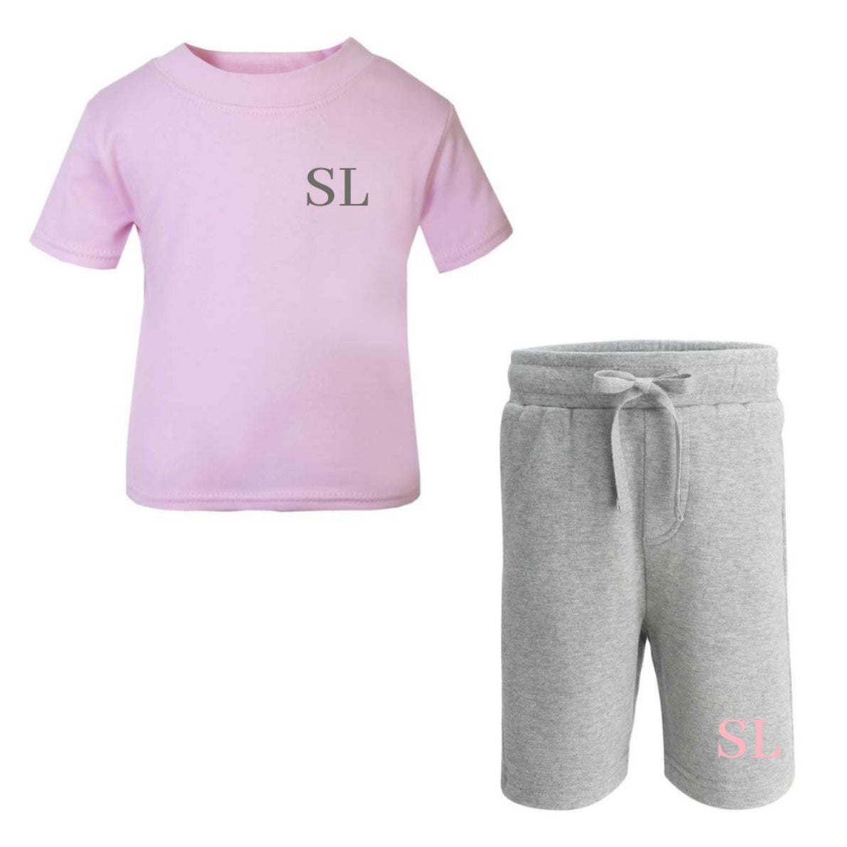 Personalised Pink & Grey Summer Set