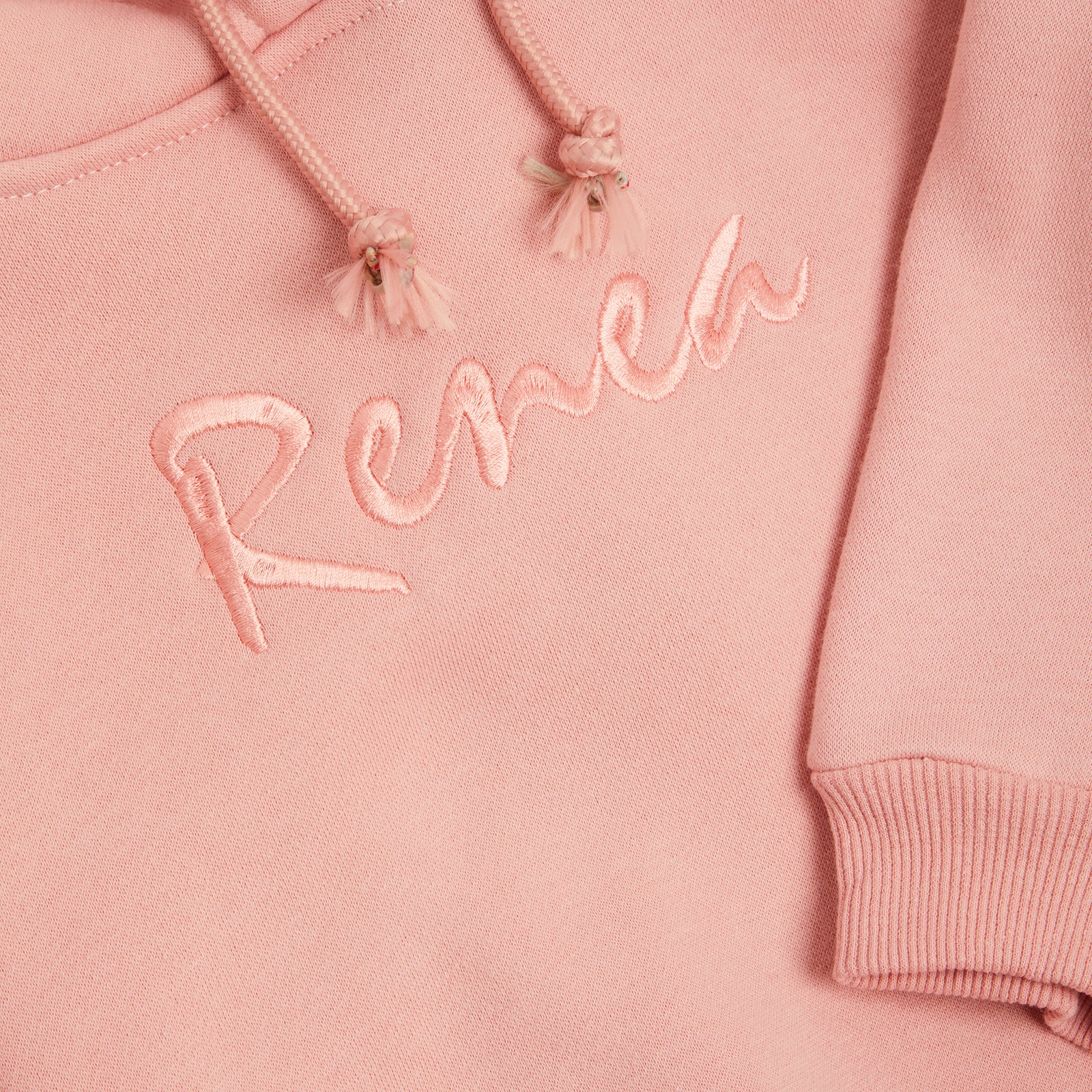 Embroidered Pink Bunny Ear Hoodie