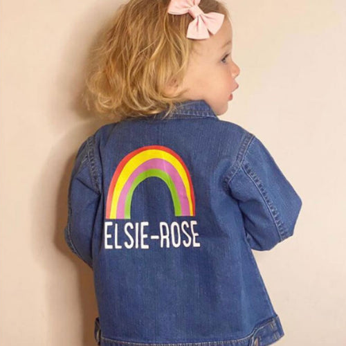 Personalised Rainbow Denim Jacket