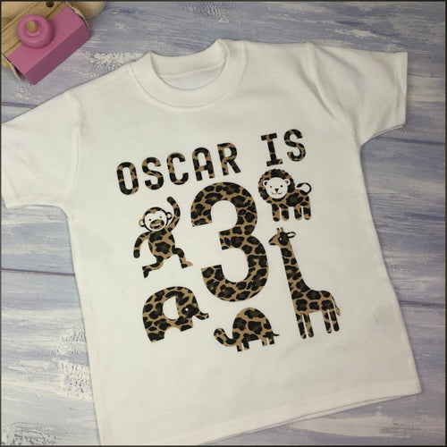 Personalised Safari Birthday T-shirt