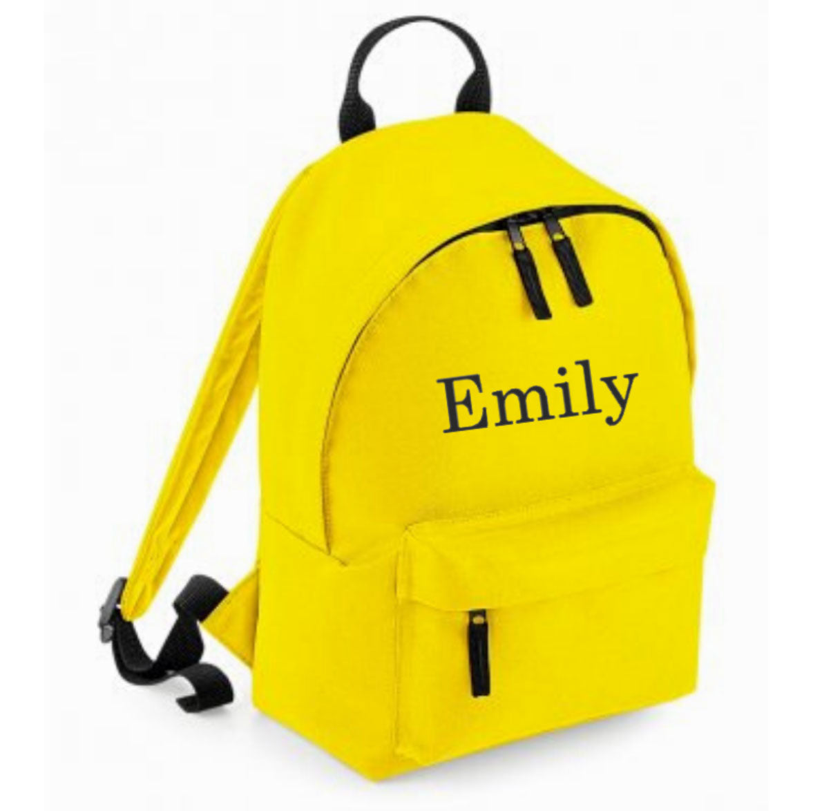 Personalised Yellow Black Mini Backpack