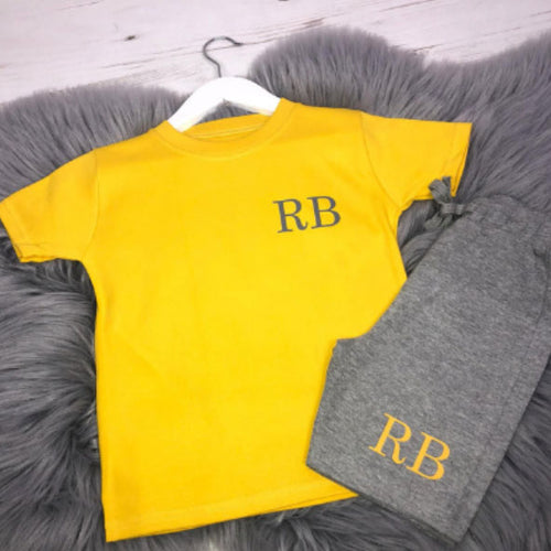 Personalised Yellow & Grey Summer Set